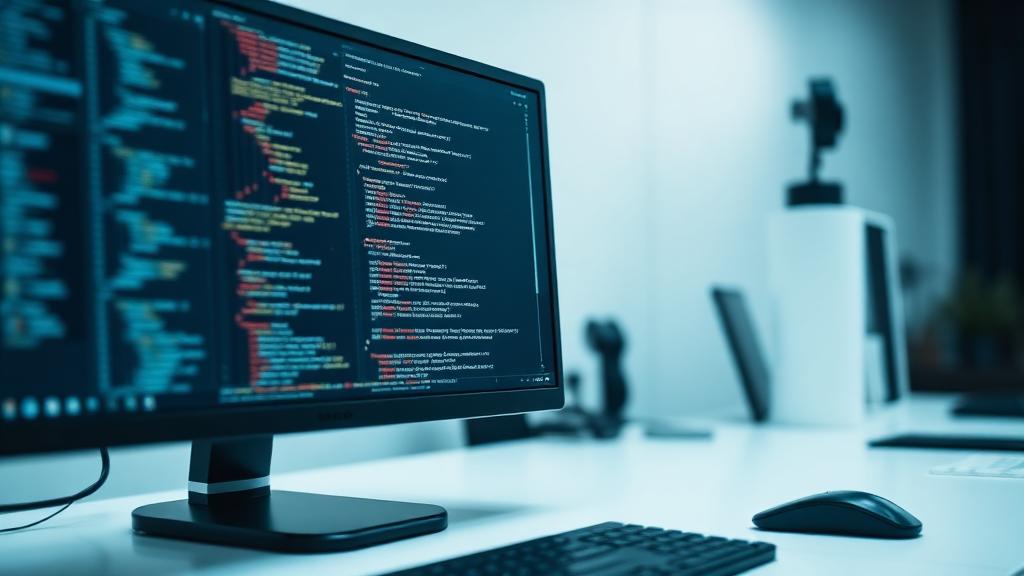 Développeur travaillant sur un écran d'architecture logicielle